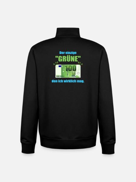 Den Grüne mag ich ! - Unisex Organic Zip Sweatshirt von Stanley/Stella - Schwarz