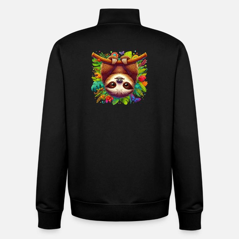 Sloth - Unisex Organic Zip Sweatshirt by Stanley/Stella - black