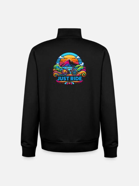 Just Ride Bicycle - Unisex Organic Zip Sweatshirt by Stanley/Stella - black