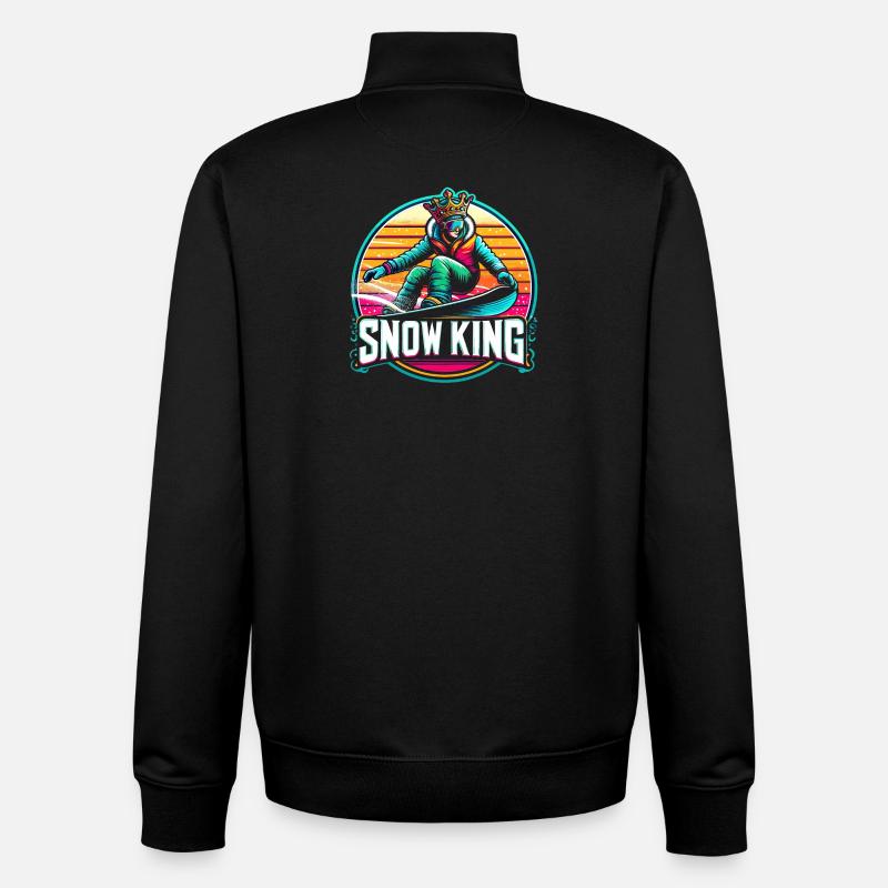 Snow King Snowboard Design - Unisex Organic Zip Sweatshirt by Stanley/Stella - black