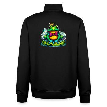 Frosch mit der Königskrone - Unisex Organic Zip Sweatshirt von Stanley/Stella - Schwarz - Hinten - AI Model Male 185 light (185cm)