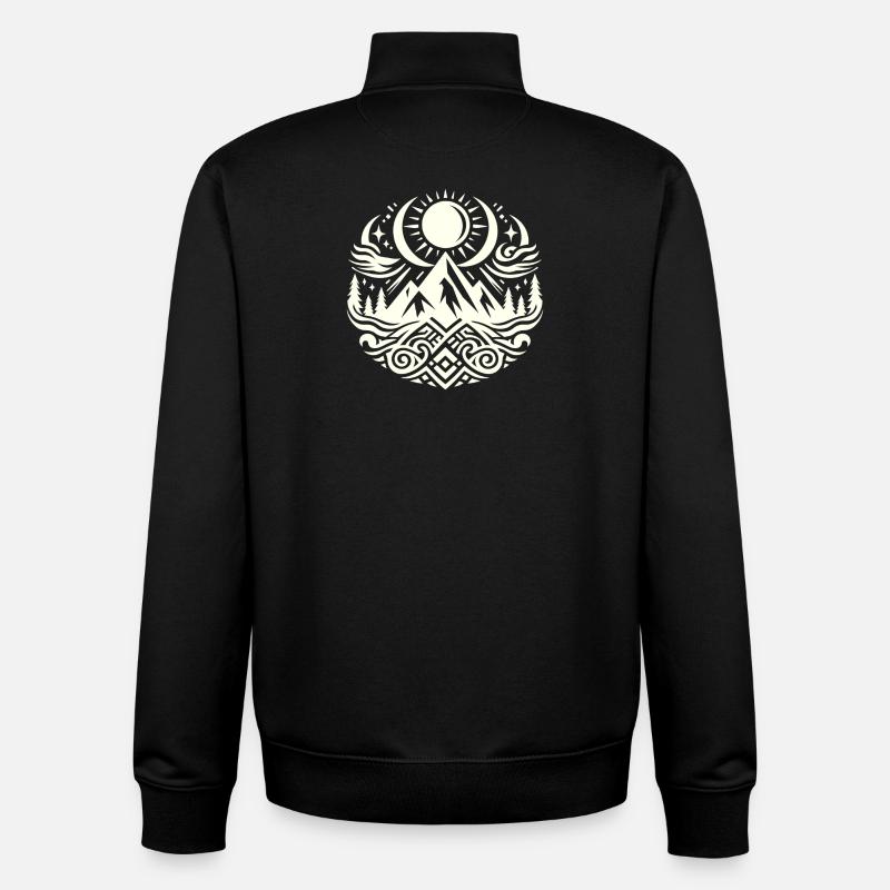 Leben in den Bergen - Unisex Organic Zip Sweatshirt von Stanley/Stella - Schwarz