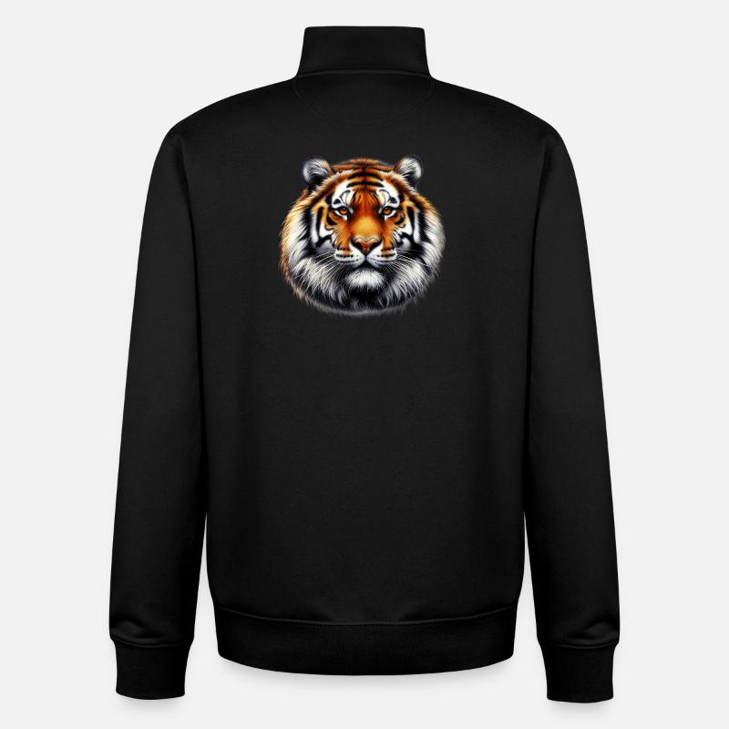 Tiger - Unisex Organic Zip Sweatshirt von Stanley/Stella - Schwarz