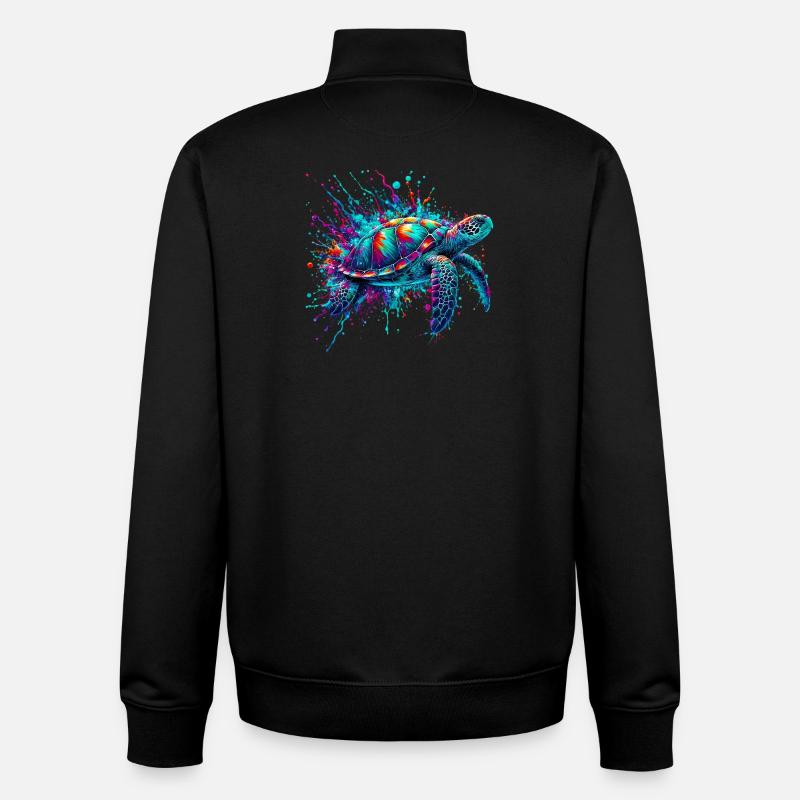 Turtle - Unisex Organic Zip Sweatshirt by Stanley/Stella - black