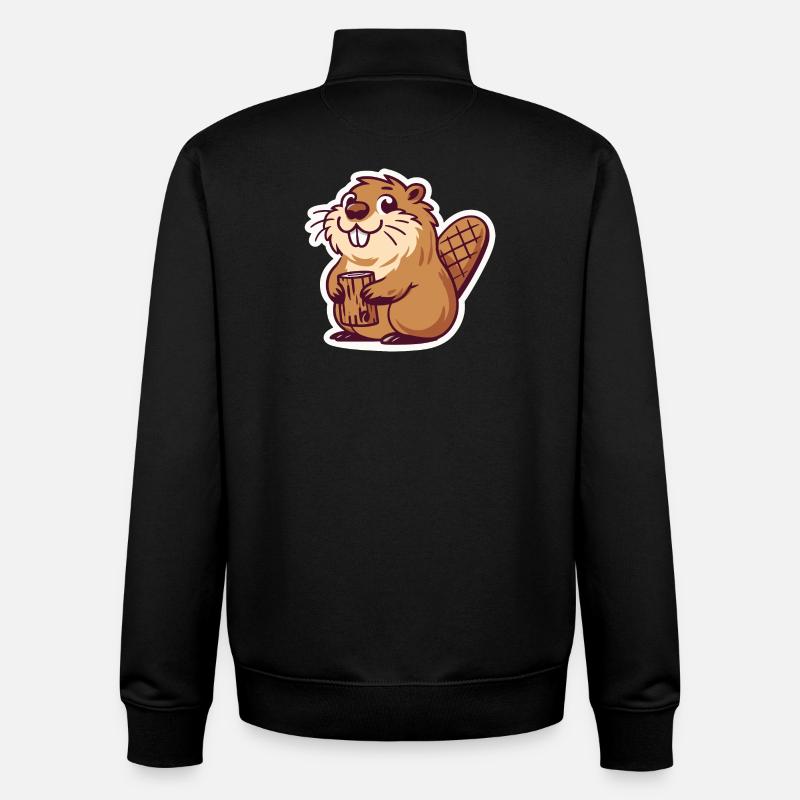 Biber Meme - Unisex Organic Zip Sweatshirt von Stanley/Stella - Schwarz