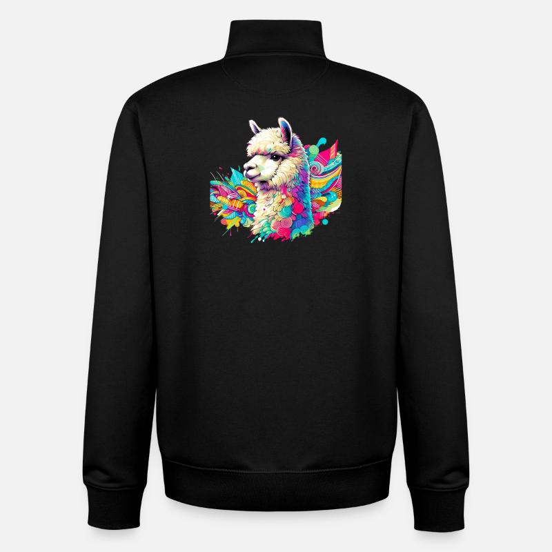 Alpaga - Sweat zippé unisexe en coton bio Stanley/Stella - noir