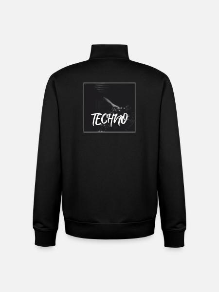 Energetic techno design with DJ motif - Unisex Organic Zip Sweatshirt by Stanley/Stella - black