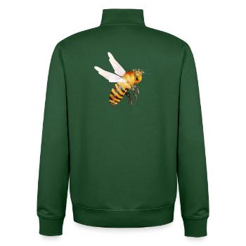fliegende Bienenkönigin von Hand gezeichnet - Unisex Organic Zip Sweatshirt von Stanley/Stella - Flaschengrün - Hinten - AI Model Male 185 dark (185cm)