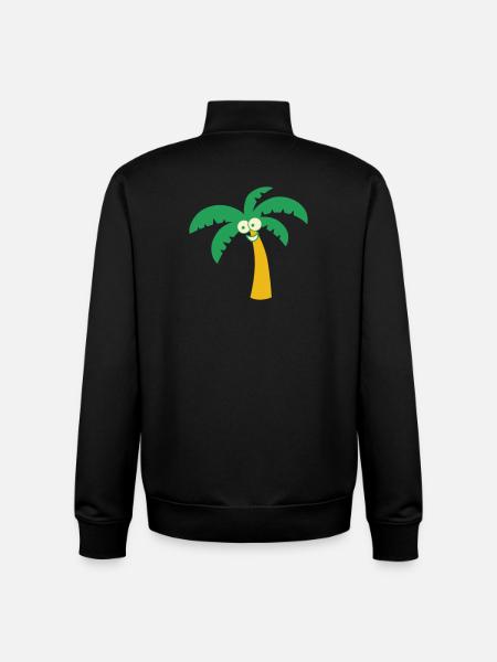 Palmier - Sweat zippé unisexe en coton bio Stanley/Stella - noir