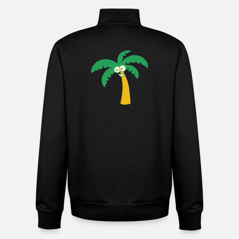 Palmier - Sweat zippé unisexe en coton bio Stanley/Stella - noir