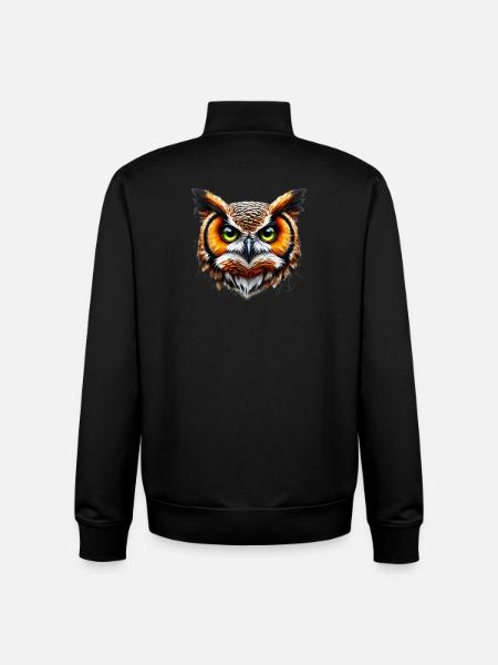 Owl - Unisex Organic Zip Sweatshirt by Stanley/Stella - black