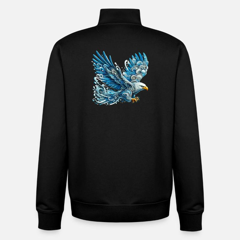 Eagle - Unisex Organic Zip Sweatshirt by Stanley/Stella - black