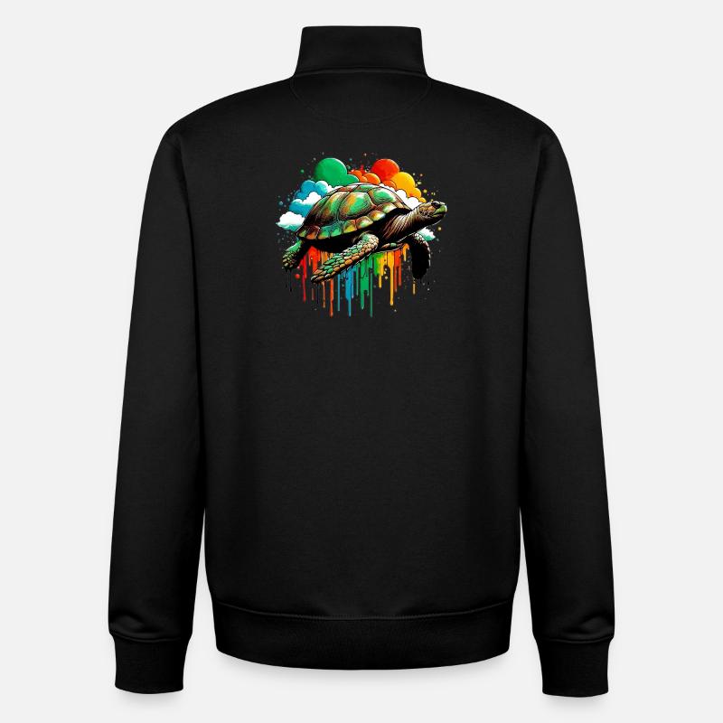 Tortue - Sweat zippé unisexe en coton bio Stanley/Stella - noir