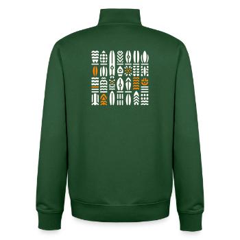 Abstract Surf and Wave Patterns - Unisex Organic Zip Sweatshirt by Stanley/Stella - bottle green - Back - AI Model Male 185 dark (185cm)