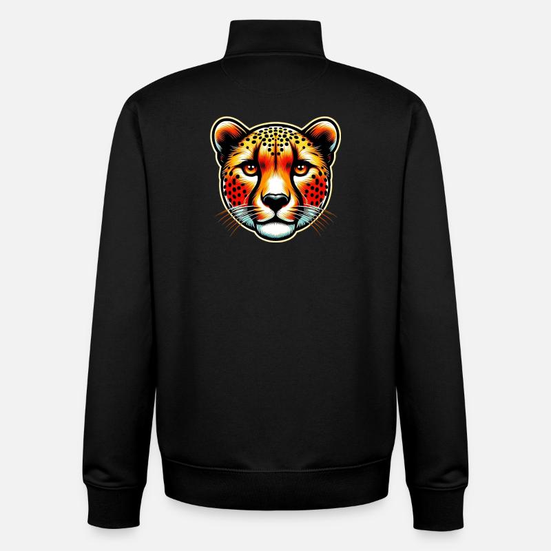 Cheetah - Unisex Organic Zip Sweatshirt by Stanley/Stella - black