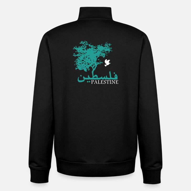 Olivetree Peace Palestine - Unisex Organic Zip Sweatshirt by Stanley/Stella - black