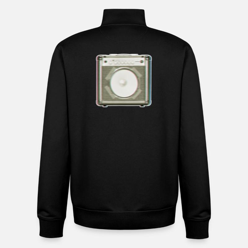 Glitch Retro Speaker Neon - Unisex Organic Zip Sweatshirt by Stanley/Stella - black