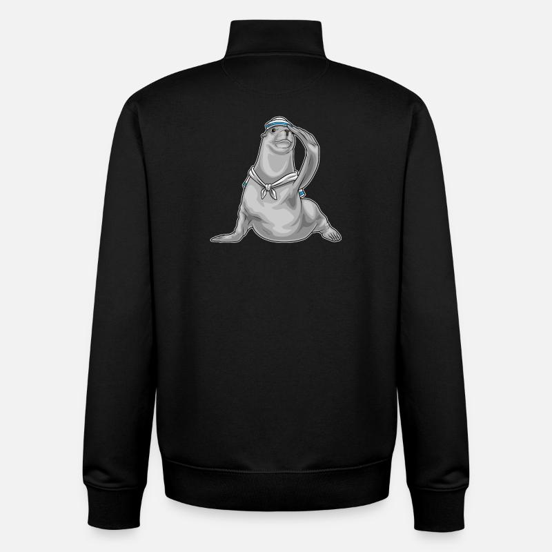 Chapeau de marin phoque - Sweat zippé unisexe en coton bio Stanley/Stella - noir
