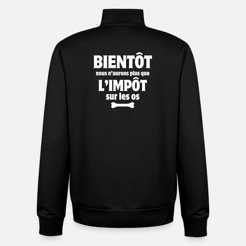 impôts, injustice, gouvernement - Sweat zippé unisexe en coton bio Stanley/Stella - noir