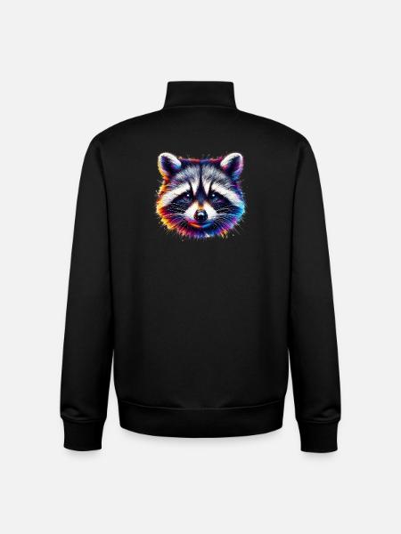 Raccoon - Unisex Organic Zip Sweatshirt by Stanley/Stella - black