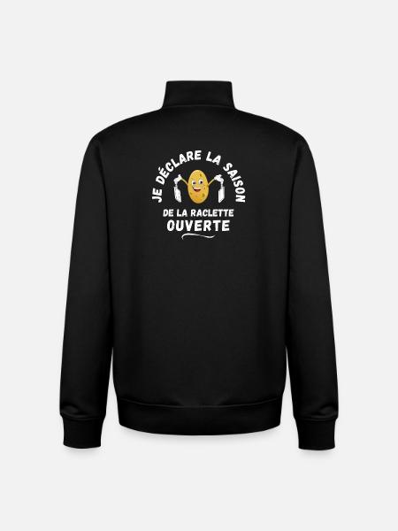 raclette, potato, melted cheese - Unisex Organic Zip Sweatshirt by Stanley/Stella - black