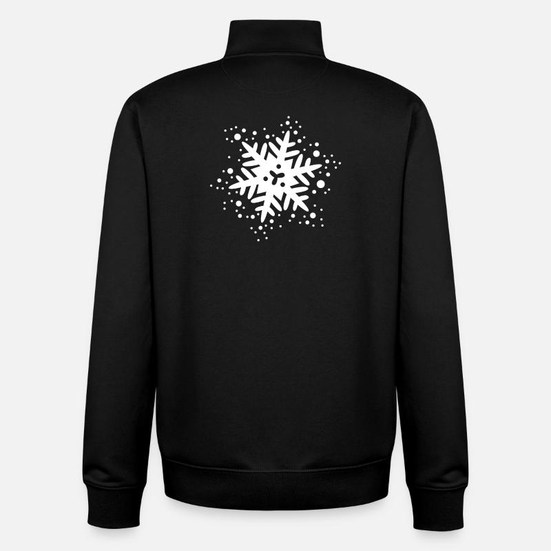 Snowflake Winter Outfit Christmas Crystal - Unisex Organic Zip Sweatshirt by Stanley/Stella - black