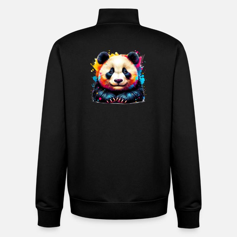 Panda - Unisex Organic Zip Sweatshirt by Stanley/Stella - black