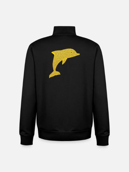 cute dolphin - Unisex Organic Zip Sweatshirt by Stanley/Stella - black