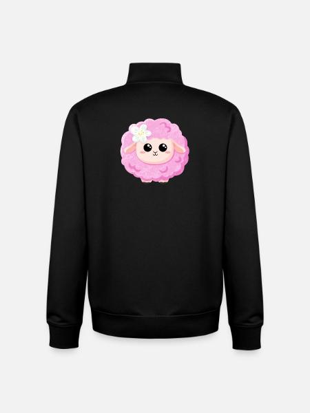 Cute Pink Sheep - Unisex Organic Zip Sweatshirt by Stanley/Stella - black