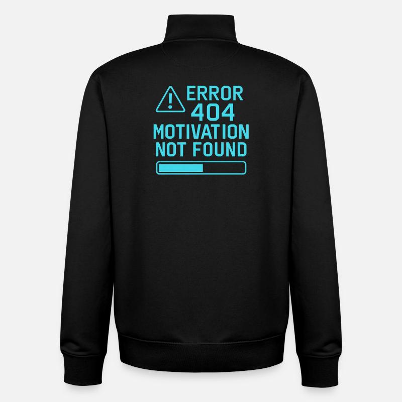 Erreur 404 Motivation introuvable – Citation amusante - Sweat zippé unisexe en coton bio Stanley/Stella - noir