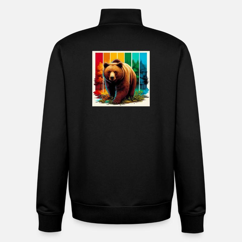Bär - Unisex Organic Zip Sweatshirt von Stanley/Stella - Schwarz