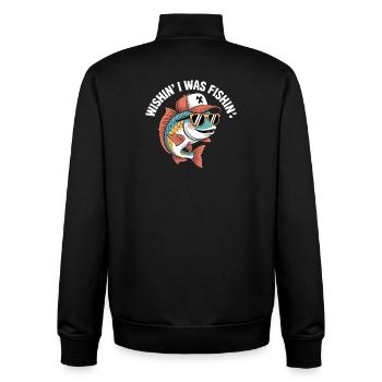 Fisch mit Sonnenbrille und Cap - Unisex Organic Zip Sweatshirt von Stanley/Stella - Schwarz - Hinten - AI Model Male 185 light (185cm)