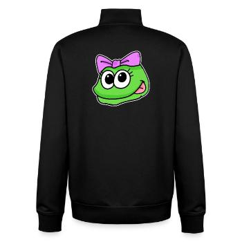 frog girl head animal head - Unisex Organic Zip Sweatshirt by Stanley/Stella - black - Back - AI Model Male 185 light (185cm)