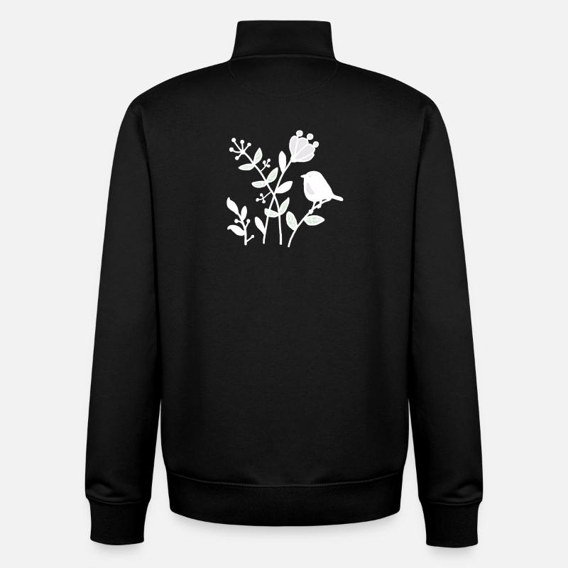 Natur_mit_Vogel_weiss - Unisex Organic Zip Sweatshirt von Stanley/Stella - Schwarz