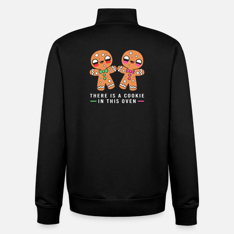 Schwangerschaft Geburt Lebkuchen Weihnachten - Unisex Organic Zip Sweatshirt von Stanley/Stella - Schwarz