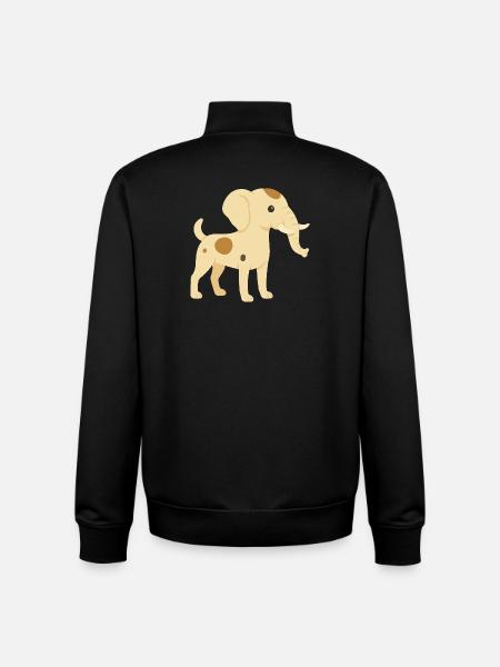 Elephant dog jack russell - Unisex Organic Zip Sweatshirt by Stanley/Stella - black
