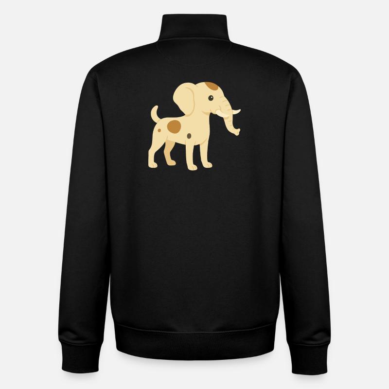 Elefant Hund Jack Russell - Unisex Organic Zip Sweatshirt von Stanley/Stella - Schwarz