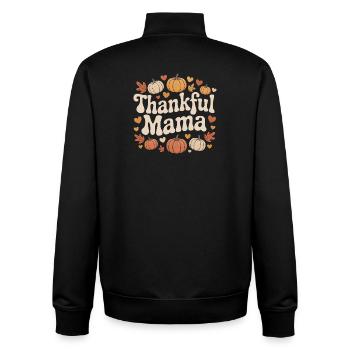 Maman reconnaissante Automne Citrouilles Coeurs Amour - Sweat zippé unisexe en coton bio Stanley/Stella - noir - Dos - AI Model Male 185 light (185cm)