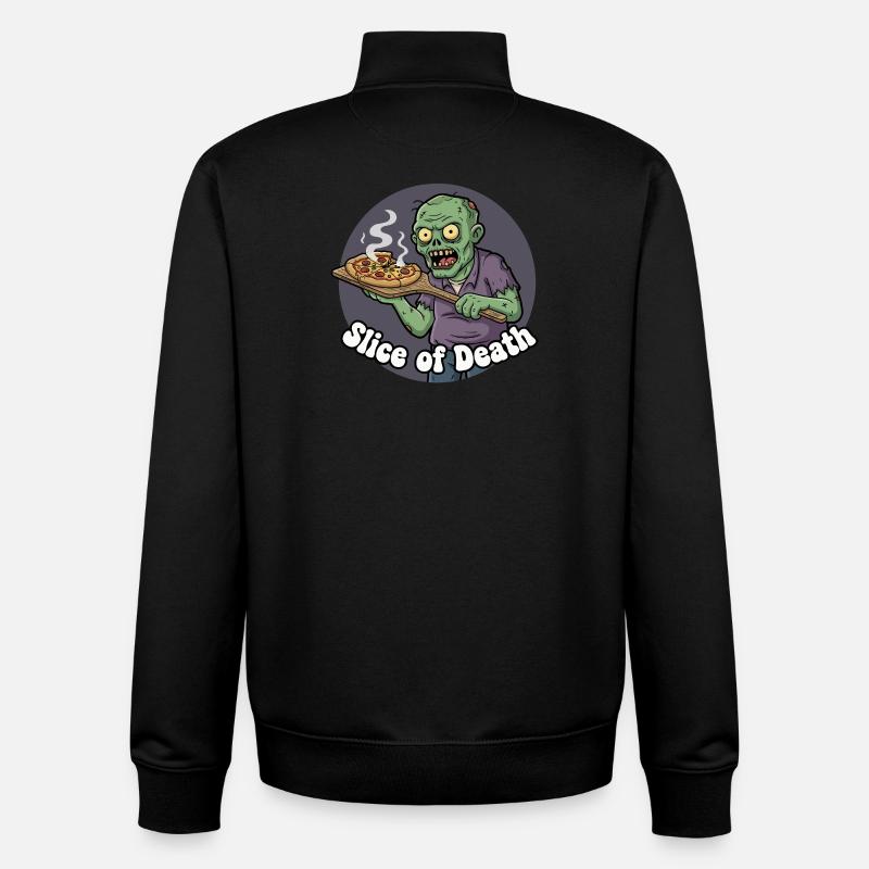 Tranche de pizza zombie - Sweat zippé unisexe en coton bio Stanley/Stella - noir