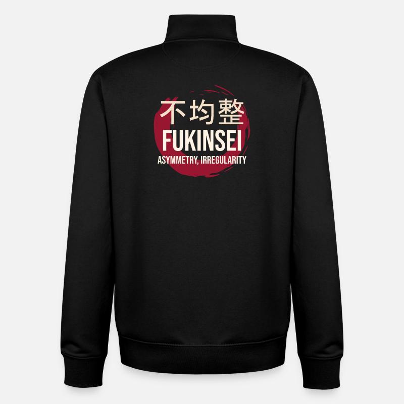 FUKINSEI-Asymmetrie-Kreis - Unisex Organic Zip Sweatshirt von Stanley/Stella - Schwarz