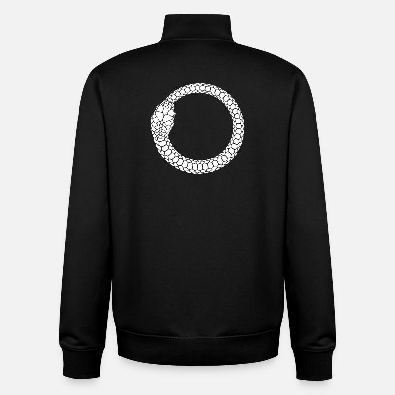 Anneau serpent Ouroboros Cercle - Sweat zippé unisexe en coton bio Stanley/Stella - noir