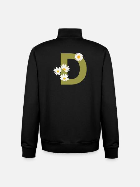 Letter d Green Daisies - Unisex Organic Zip Sweatshirt by Stanley/Stella - black