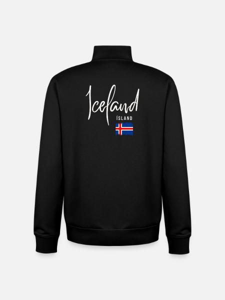 Icelandic roots, I love Iceland - Unisex Organic Zip Sweatshirt by Stanley/Stella - black
