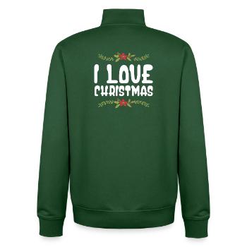 I love Christmas - Unisex Organic Zip Sweatshirt by Stanley/Stella - bottle green - Back - AI Model Male 185 dark (185cm)