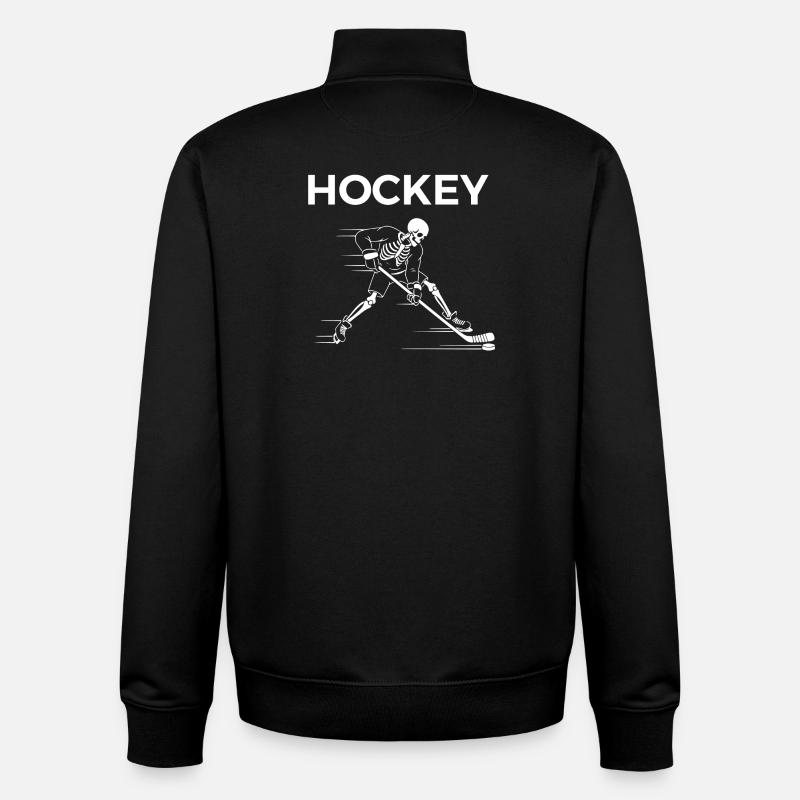 Skeleton spielt Hockey - Unisex Organic Zip Sweatshirt von Stanley/Stella - Schwarz