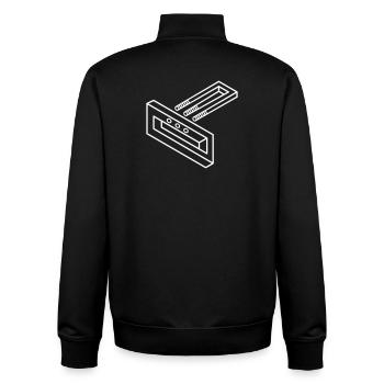 Impossible form – optical illusion for nerds - Unisex Organic Zip Sweatshirt by Stanley/Stella - black - Back - AI Model Male 185 light (185cm)
