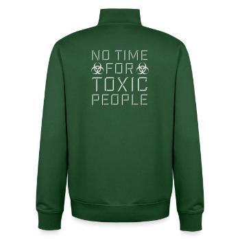 No Time Toxic People Boundaries Self Care Saying - Unisex Organic Zip Sweatshirt by Stanley/Stella - bottle green - Back - AI Model Male 185 dark (185cm)