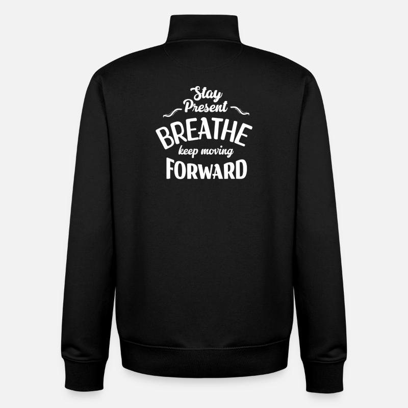 Reste Présent et Avance - Sweat zippé unisexe en coton bio Stanley/Stella - noir