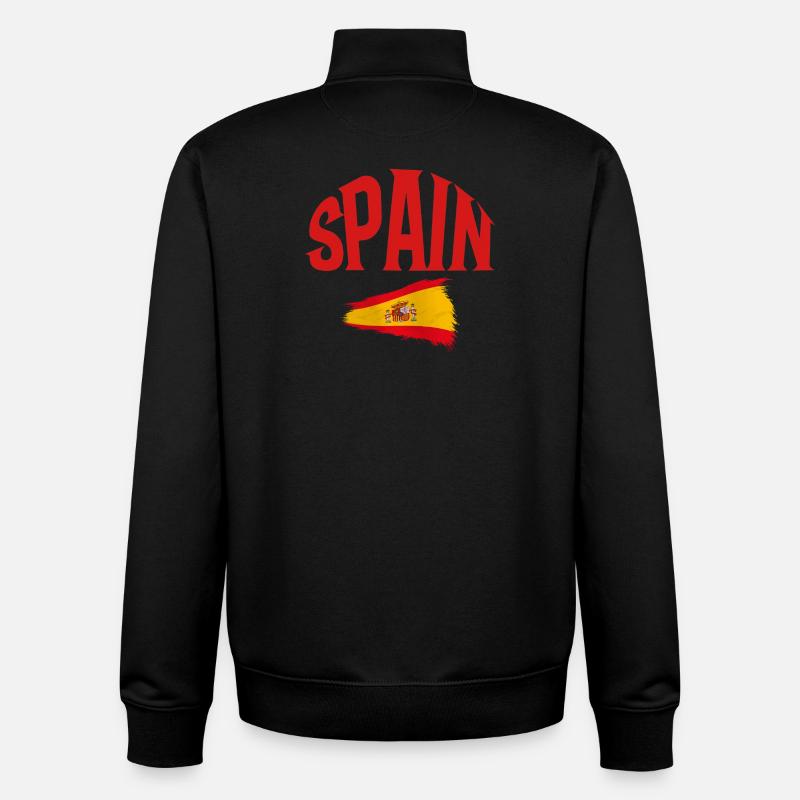 Espagne - Sweat zippé unisexe en coton bio Stanley/Stella - noir