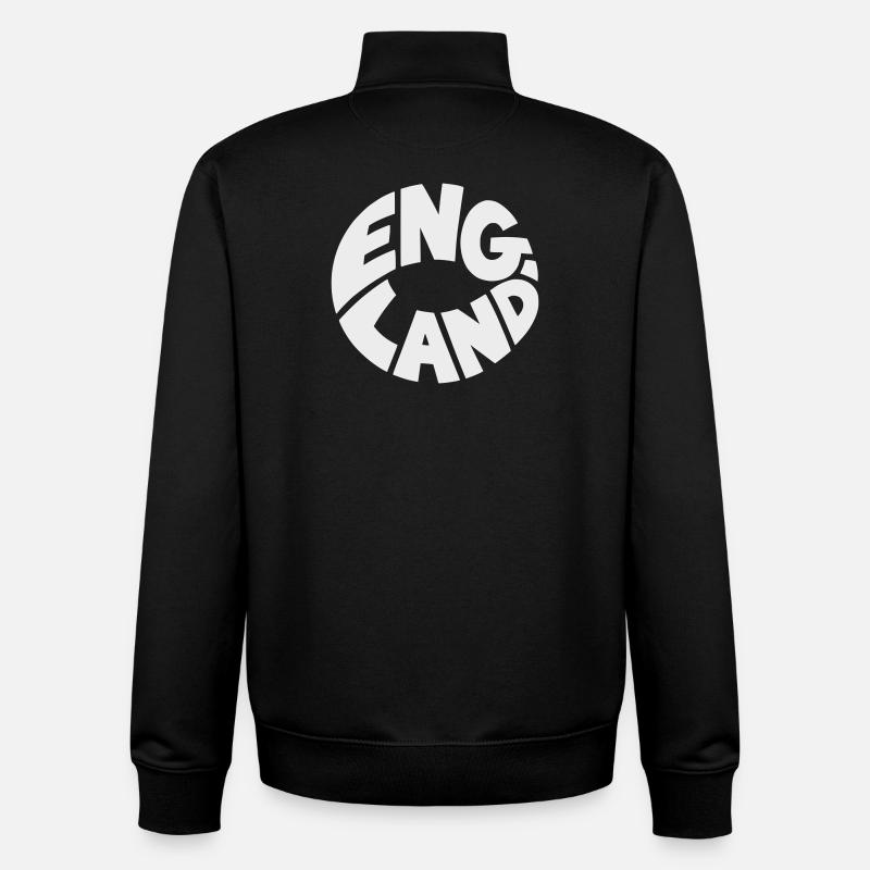 Engand Rundlogo Druckdesign - Unisex Organic Zip Sweatshirt von Stanley/Stella - Schwarz